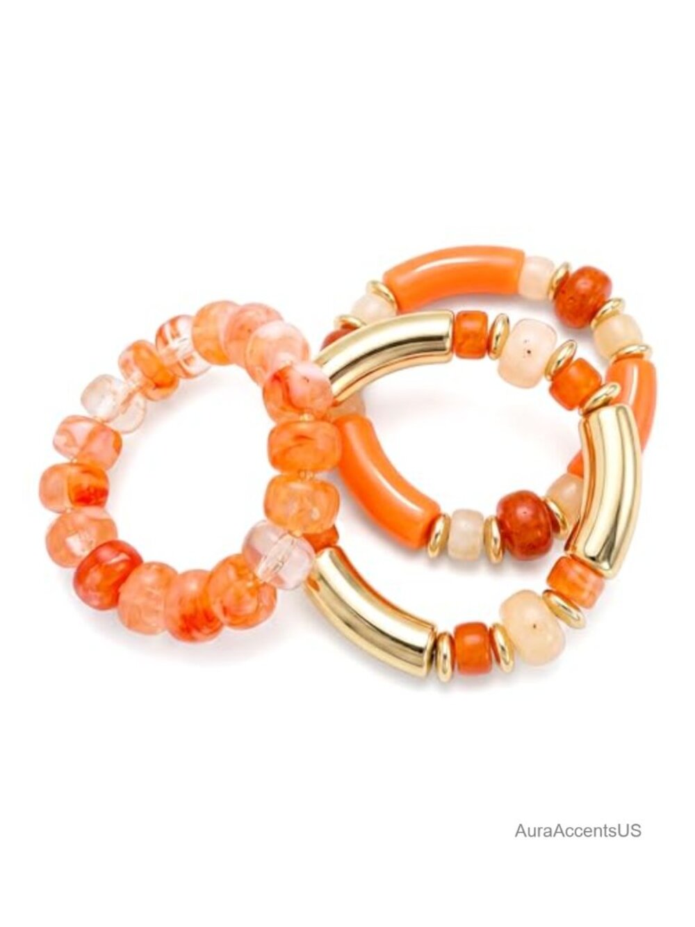 Chunky Acrylic Bamboo Tube Bracelet Set Stackable Bohemian Bangle